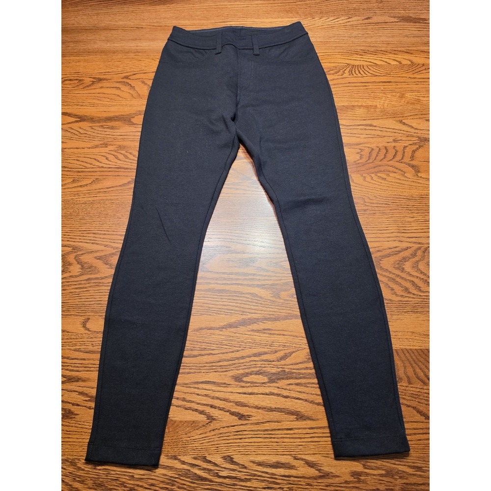 American Giant Ponte Knit Pants Womens Size 4 Pull On Black Pocket Comfort USA